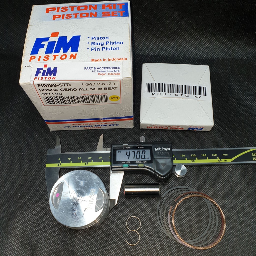 FIM98 PISTON KIT SEHER KIT HONDA GENIO & BEAT 2020 K1A OVERSIZE : STANDART , 50 , 100 ,150 ,200 & 25-3