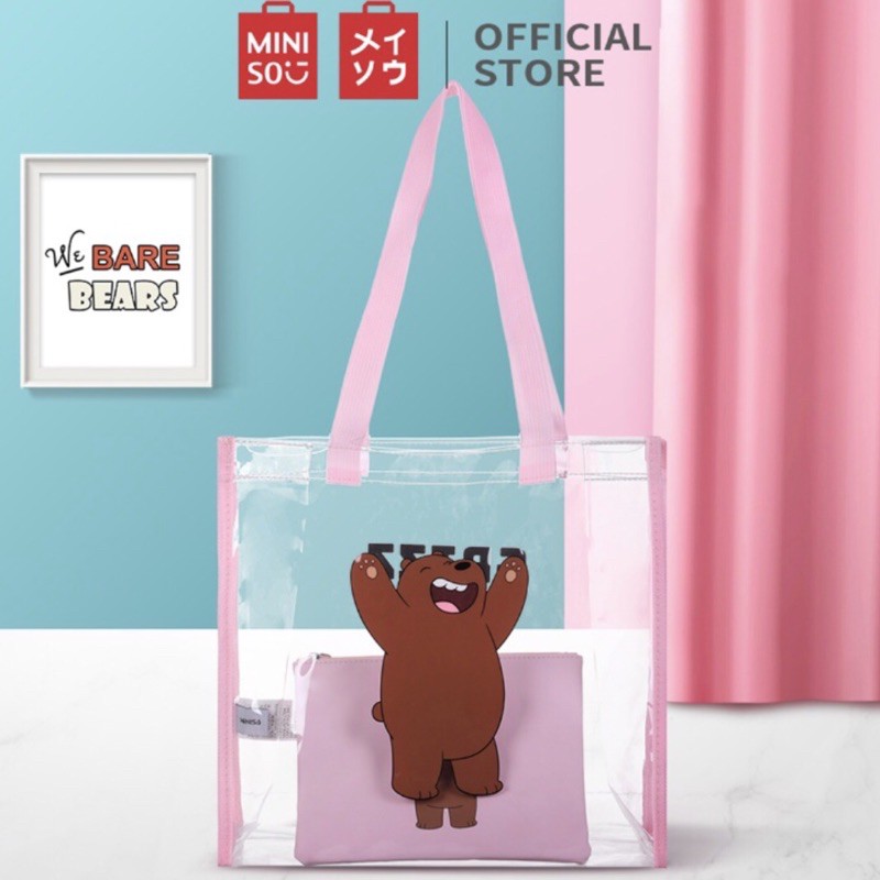 TOTEBAG WE BARE BEARS MINISO / TOTE BAG MINISO / MINISO SHOULDER BAG WE BARE BEARS