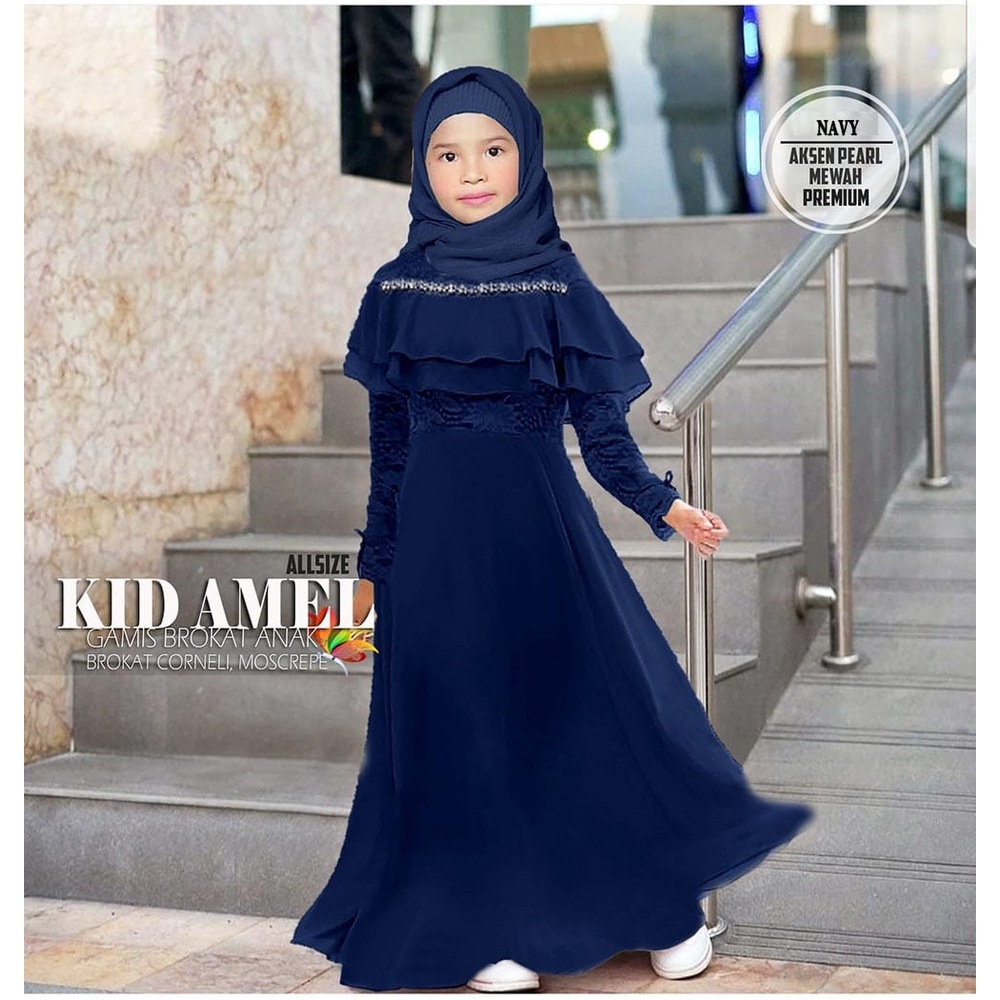 GAMIS AMEL PEARL / GAMIS ANAK PEREMPUAN / GAMIS BROKAT IMPORT ANAK