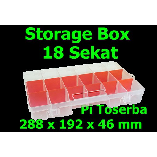 Kotak Rak komponen 18 sekat compartments slot mini box Green leaf