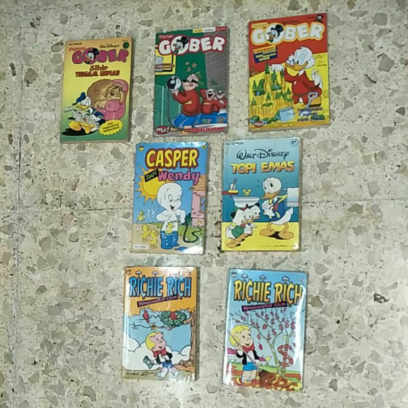 Komik Buku walt disney Donald Bebek Richie Rich Casper dan wendy Paman Gober