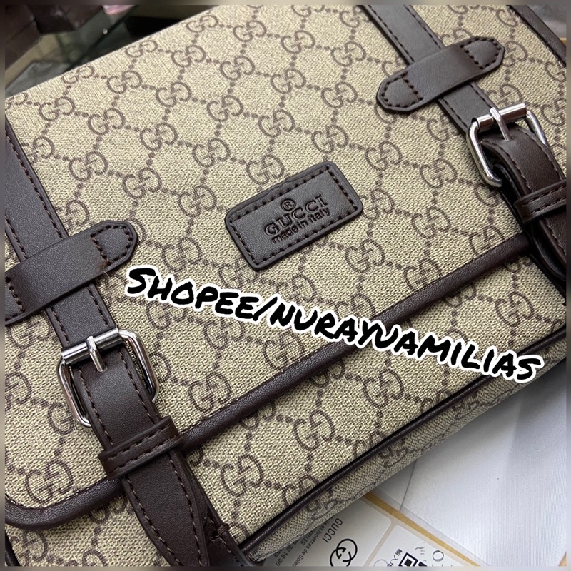 Tas selempang Gucci import tas kantor slempang pria wanita import free box