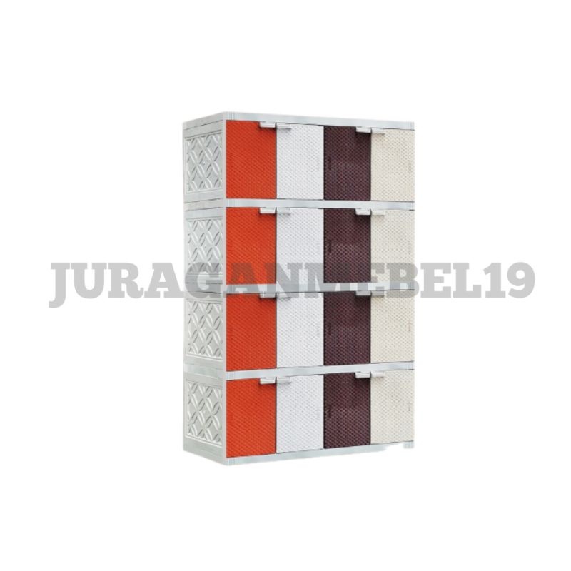 Akako Fancy Lemari Plastik 5 Susun 16 Pintu Serbaguna