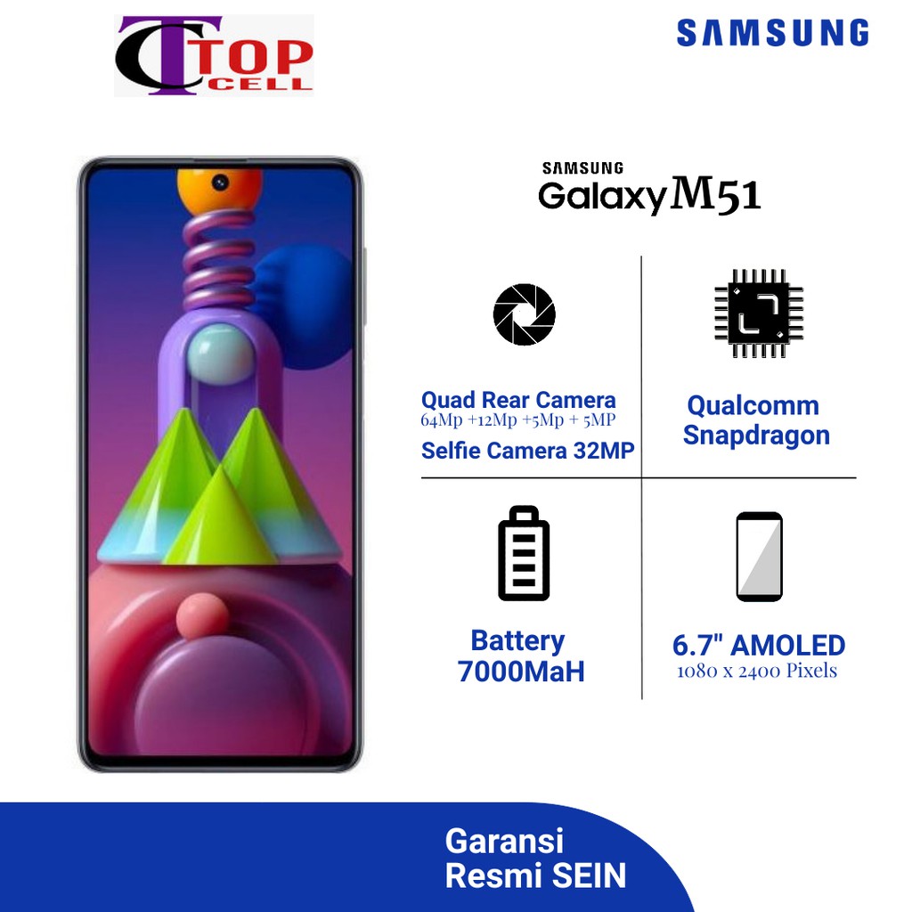 Samsung M51 Ram 8GB+128GB Garansi Resmi Samsung
