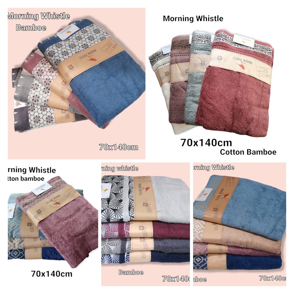 Handuk Morning Whistle MOTIF 70x140 Grade A Bahan Katun Bambu Termurah