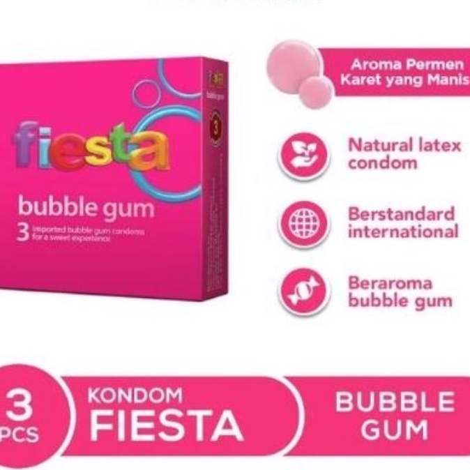 Kondom Fiesta Bubble Gum Permen Karet isi 3 pcs