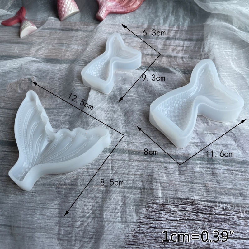 SIY  DIY Silicone Crystal Epoxy Fish Tail Mold Baking Mold Fish Tail Mold Super Mirror Mold Fondant Baking Mold for Oven