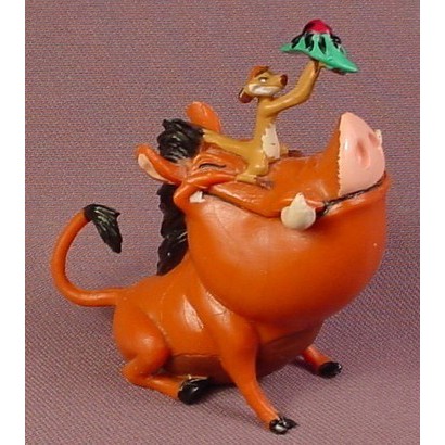 Disney PUMBAA &amp; TIMON Holding Insect Original Lion King Action Figure