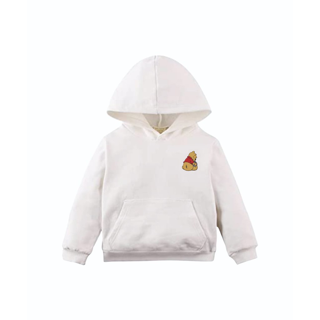 HOODIE ANAK PEREMPUAN BORDIR POOH//HOODIE ANAK TEBAL TERBARU,