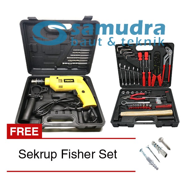 FISCH Mesin Bor  Listrik Tembok  Koper Toolkit Set 