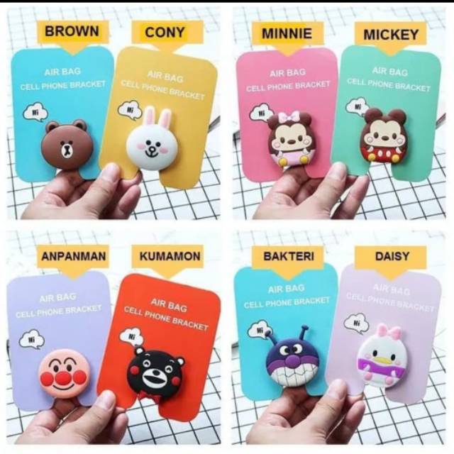 Pop Socket Import / Griptok 3d / Aksesoris HP Motif Acak (RANDOM)