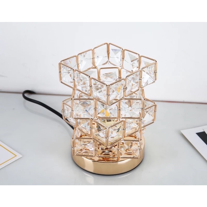 lampu tidur crystal cristal kristal / lampu meja hias mewah elegan / kado pernikahan nikahan kado ulang tahun mewah / lampu ruang tamu crystal