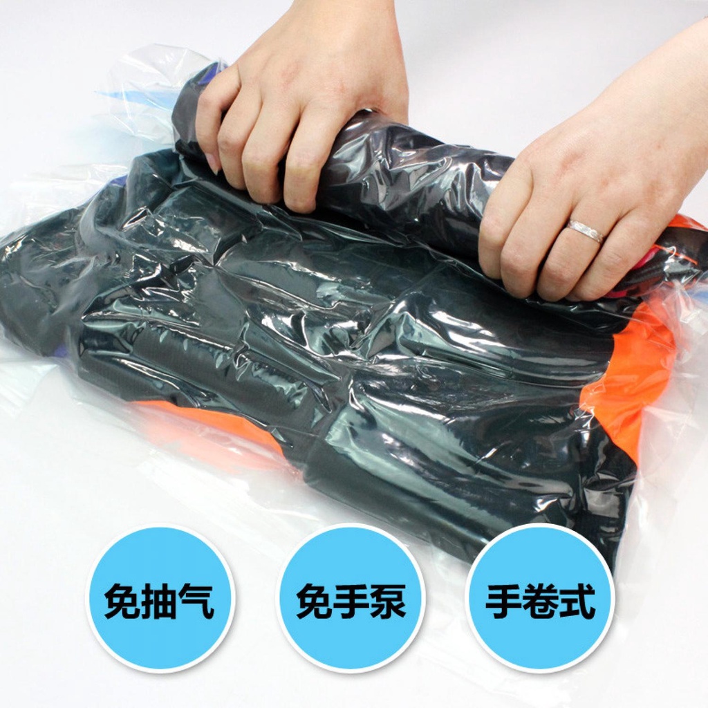 Vacuum Compression Bags Clothes 1 PCS / Vacuum Vakum Vacum Baju Pakaian Travel Traveling Pompa Portable / Pemungkus Bungkus Baju Plastik Olshop / Alat Bungkus / Vacum Bag Pakaian Travel Bedcover Pompa Pakaian / Kantong Pakaian Vakum Anti Air Murah Ori