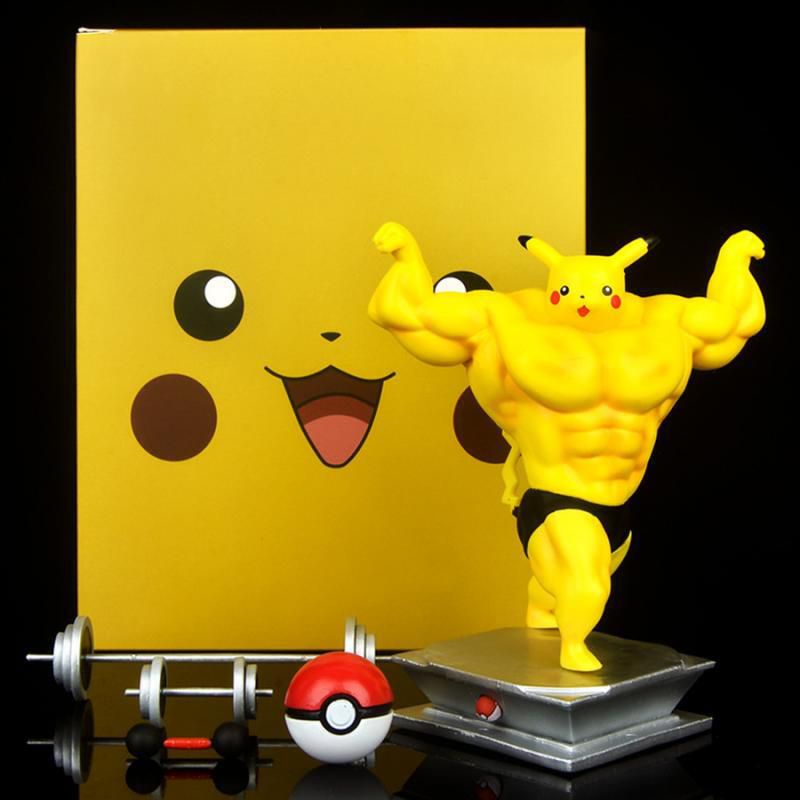 【Ready Stock】6 models Pokemon Muscle Pikachu  Squirtle  Charmander Bulbasaur  Action Figure Model Toys