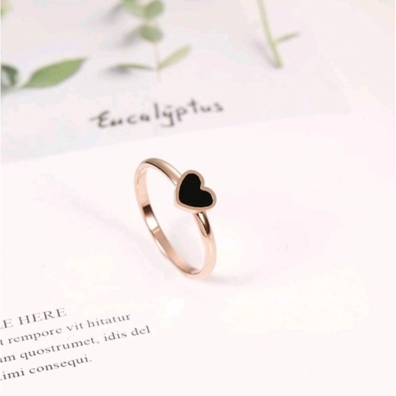 Cincin Titanium Cinta Hati Love Perhiasan Anti Karat N25052203