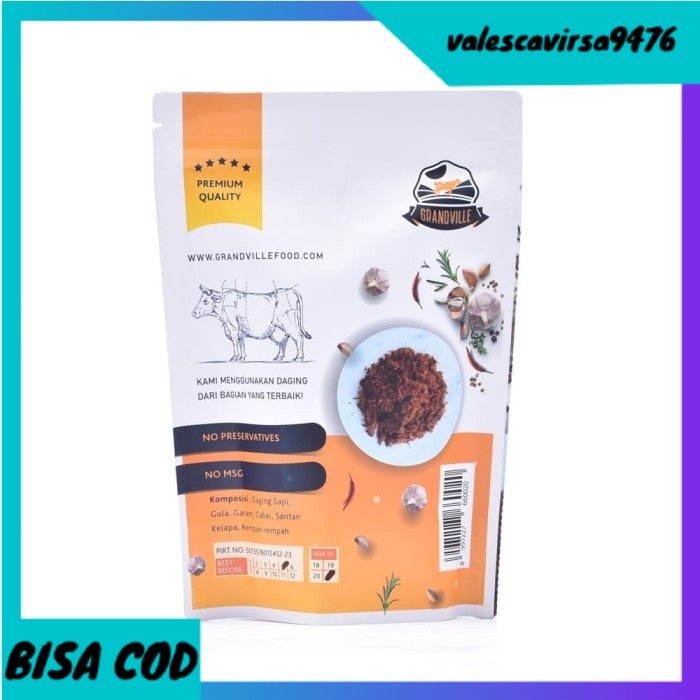 

⭐BISA COD⭐ Grandville Abon Sapi Crunchy Spicy 100 g