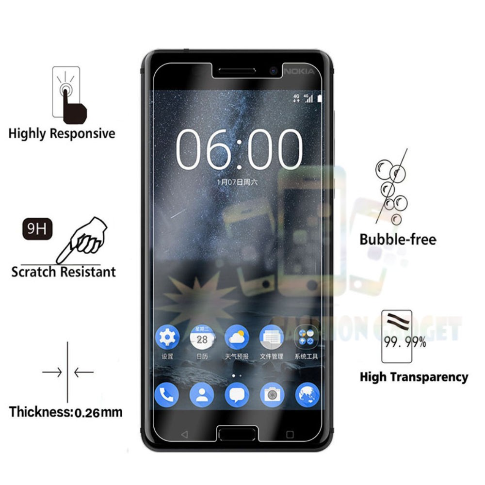 Tempered Glass Nokia 5 / Anti Gores Kaca / Screen Protector / Screen Guard / Pelindung Layar -Clear