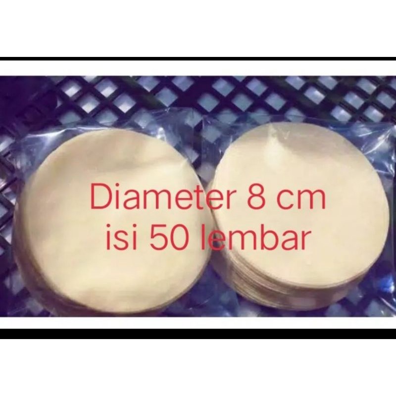 

Kulit dimsum, 50 lembar /pack ukuran 8cm (bulat)