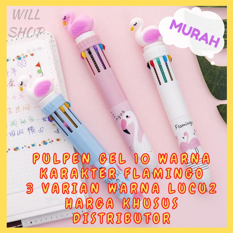 

PEN GEL TINTA 10 WARNA WARNI BENTUK BURUNG FLAMINGO FLAMINGGO PINK LUCU UNIK BOLPEN PENA MURAH COD