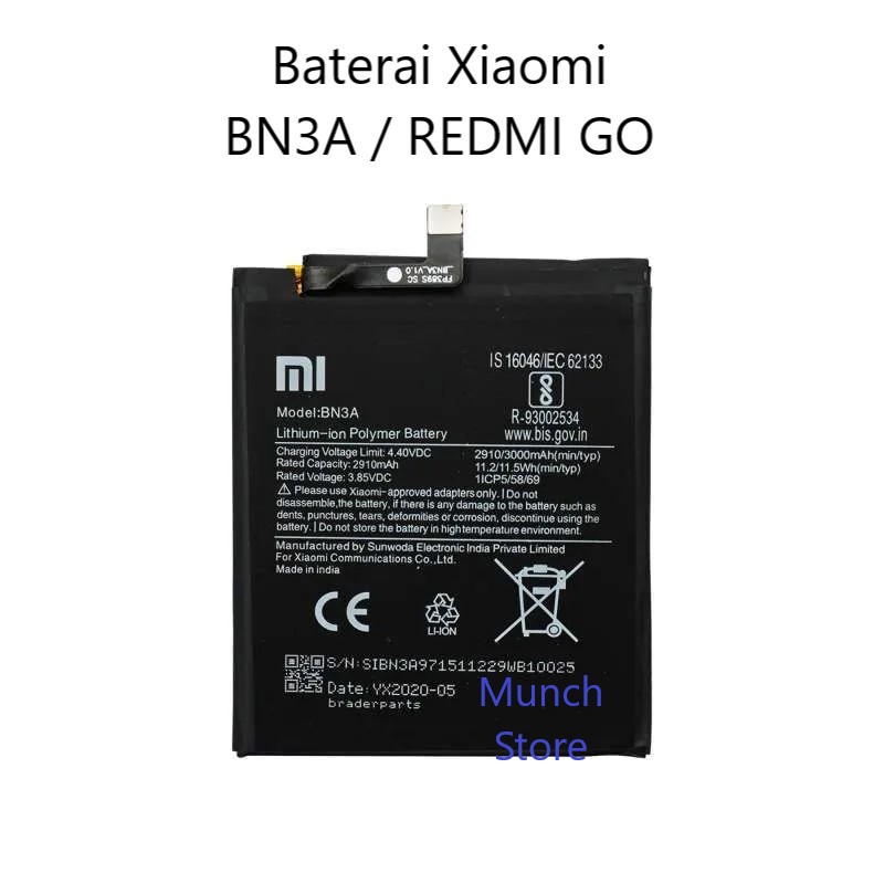 Baterai Batre Battery Xiaomi BN3A / REDMI GO