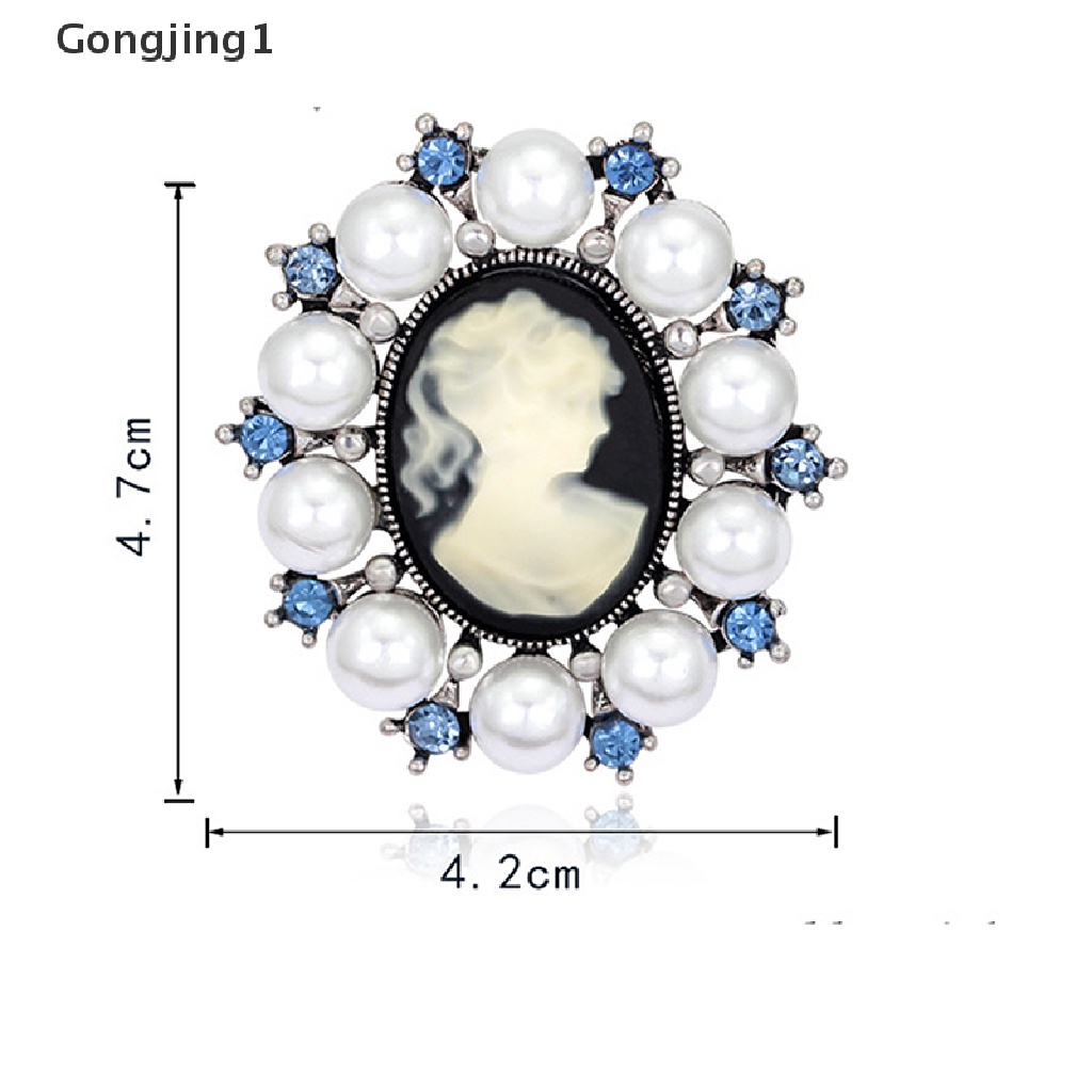 Gongjing1 1pc Bros Pin Wanita Desain Cameo Victoria Hias Kristal Untuk Pesta Nikah