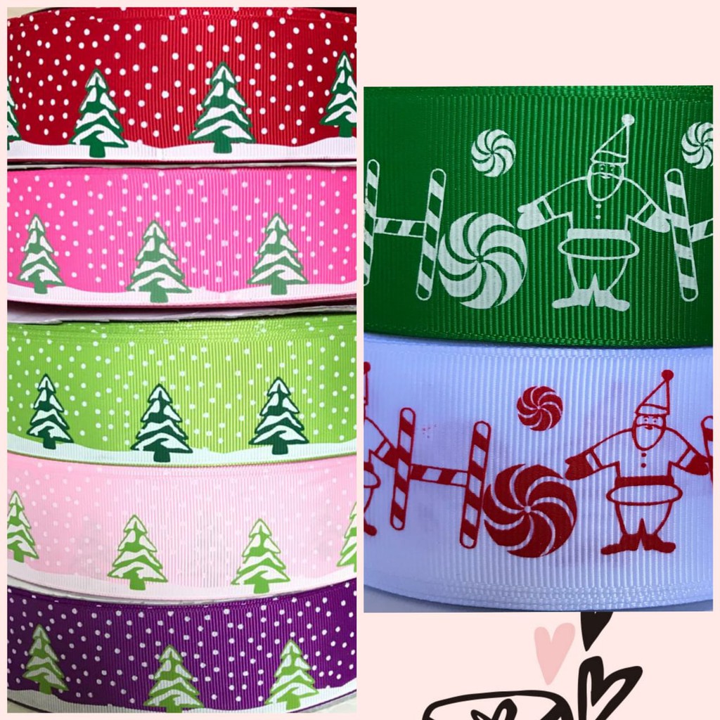1 YARD  - PITA KADO HAMPERS NATAL | PITA GROSGRAIN CHRISTMAS 3.6 cm