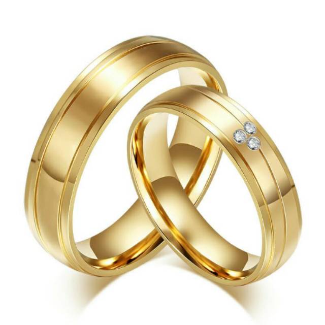 Cincin couple titanium gold