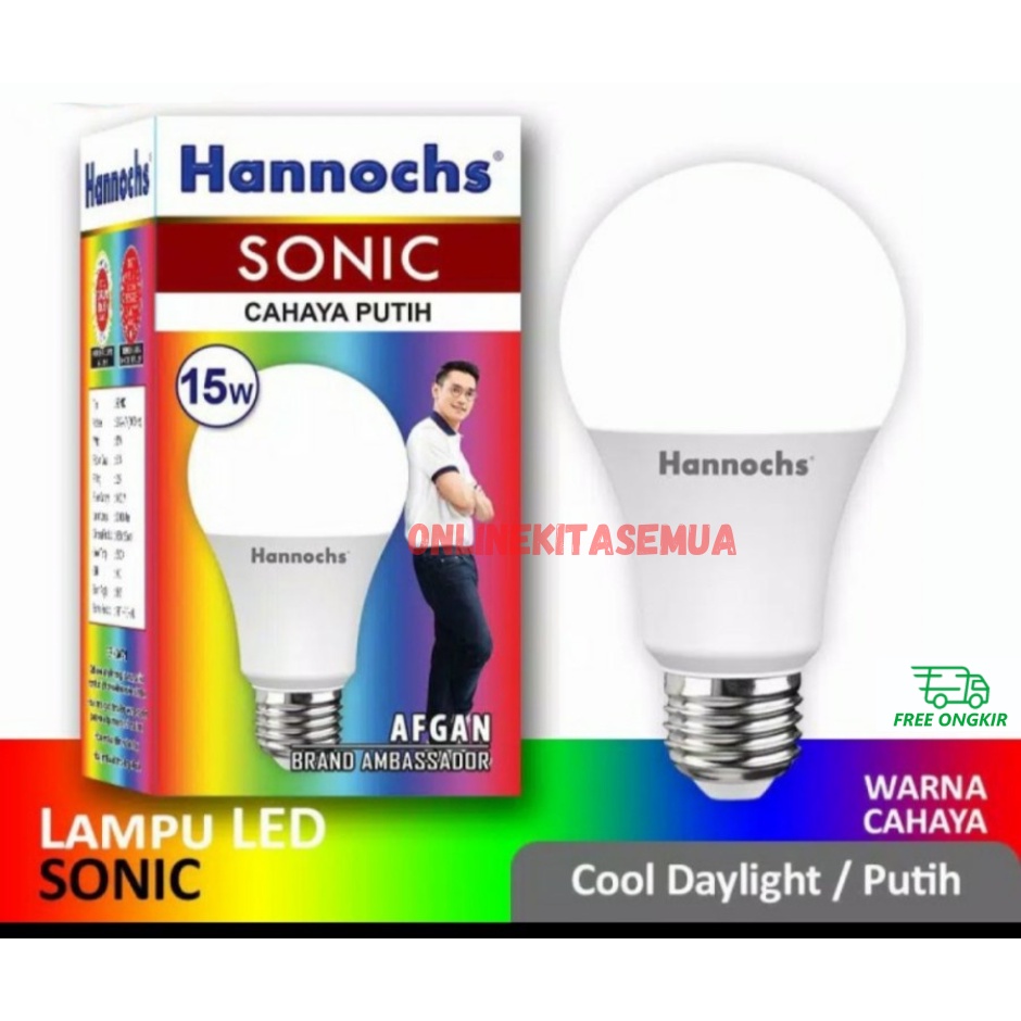 Lampu Bohlam Led Bulb HANNOCHS SONIC SNI Putih 6500K