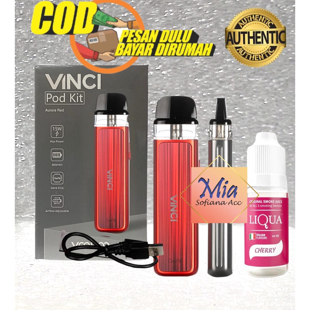 VAPOOR VAPEE SIAP PAKAI VOOPOOO VINCI POODs 15 WATT ORIGINAL FREE LIQUIDS 10ML