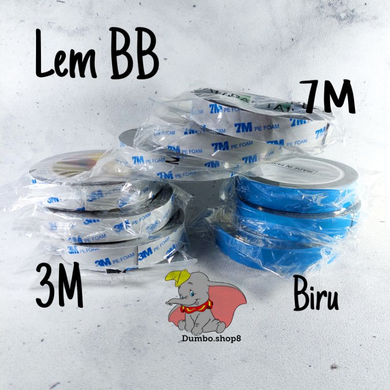 

Lem BB Duoble Tape Lem Bolak Balik 3M - 7M - Biru