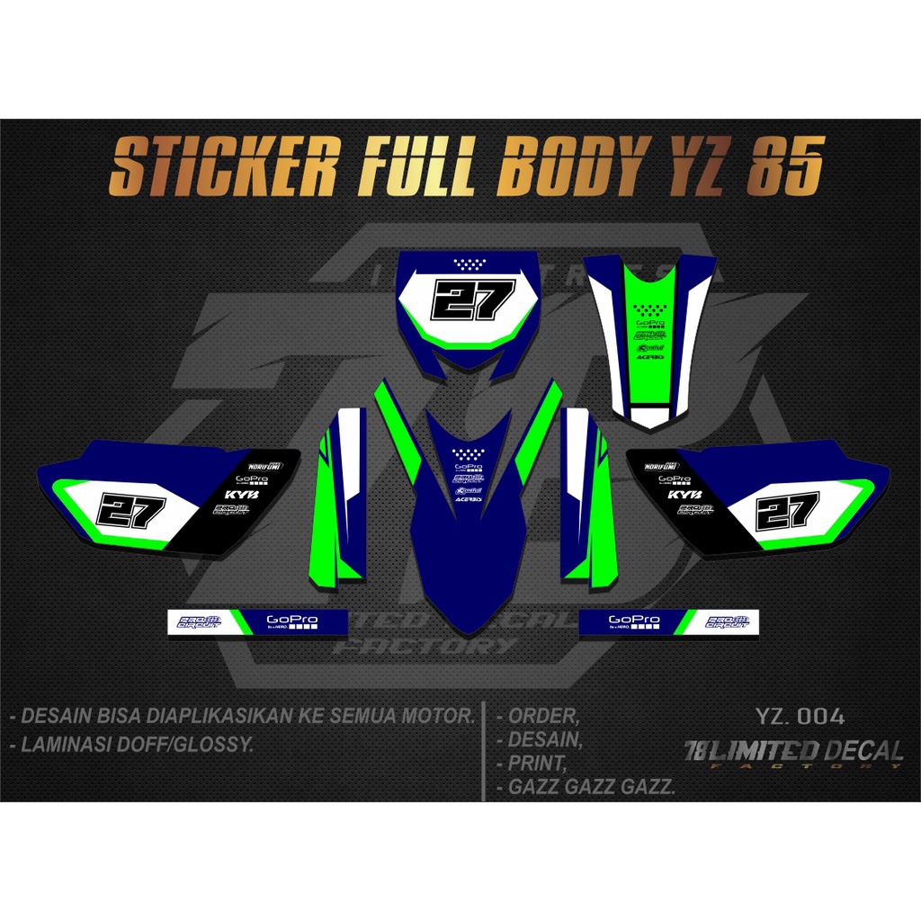 Decal yz 85 new bebek standar decal stiker yz 85 new decal stiker yz 85 full body decal yz 85 custom