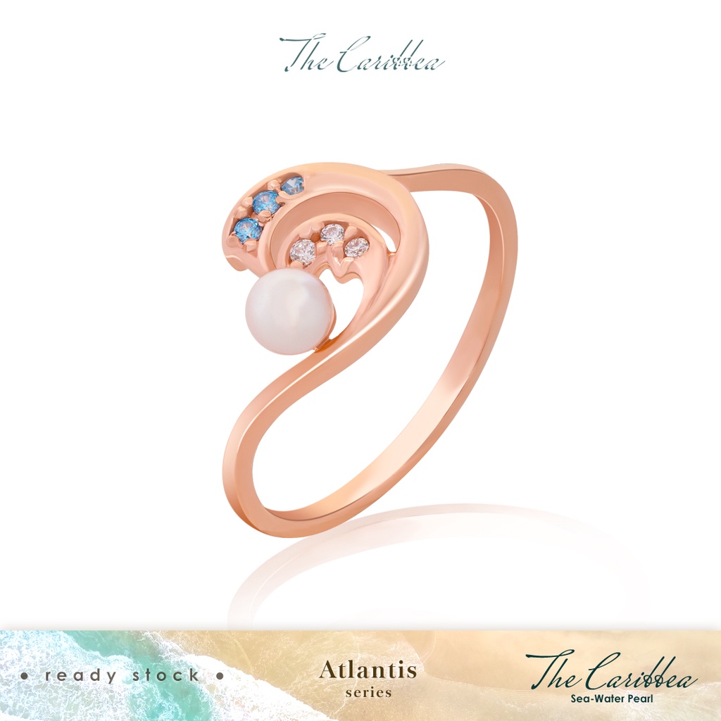 Cincin Mutiara Emas The Caribbea - Atlantis Series Wave Ring