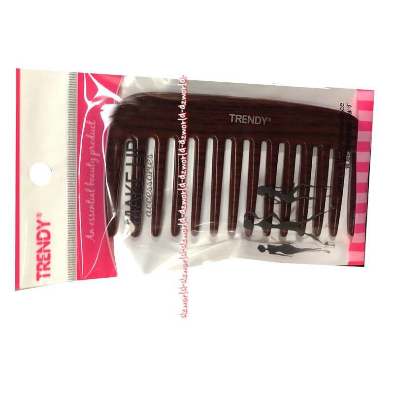 Trendy Make Up Accessories Sisir Gigi Jarang Kecil Coklat 10cm