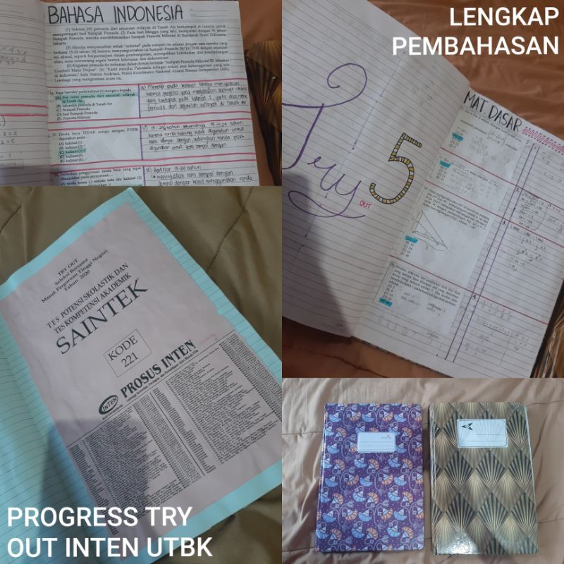 (DUA) BUKU PROGRESS TRY OUT INTEN UTBK SBMPTN LENGKAP 2020 2019