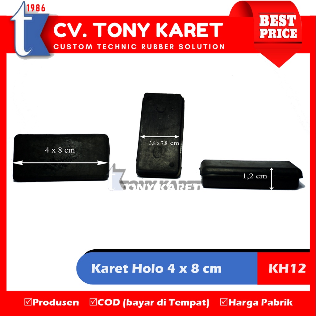 karet kaki holo 4x8 tutup besi kotak besi stainles holo 4 x 8