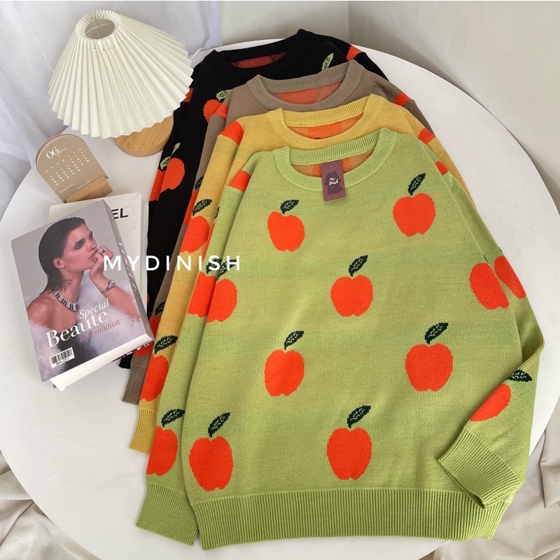 Gege Knitt Blouse - Sweater Blouse Motip Apel