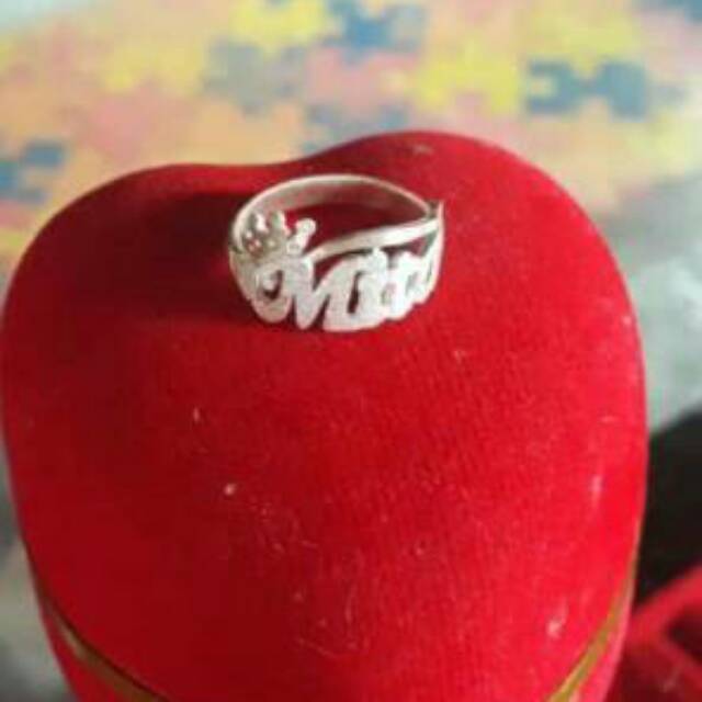 Terima cincin nama perak murni 925%