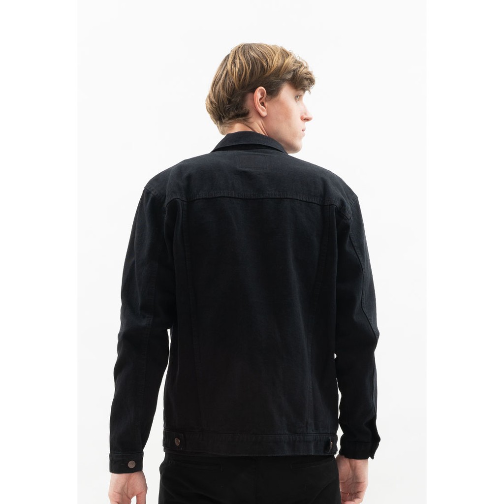 BEST SALE Houseofcuff Jaket Jeans Pria Polos Tebal Dilan Jaket Denim Hitam
