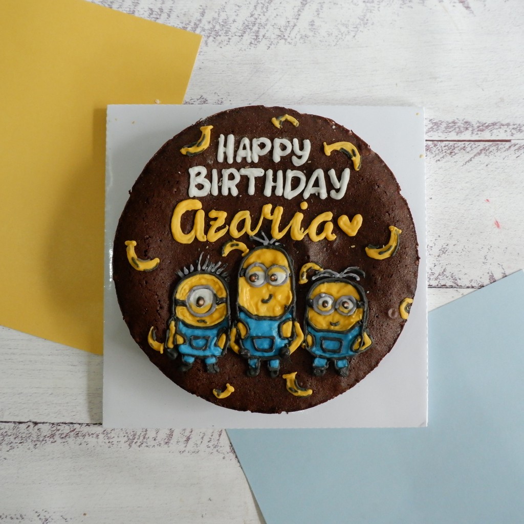 

Coloring Brownies Bulat diameter 18cm custom cake (birthday/anniversary/graduation gift hampers)