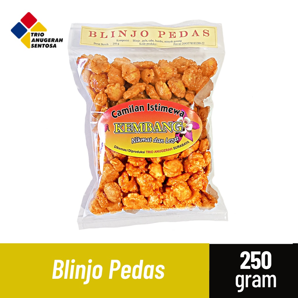 

Snack Blinjo Pedas / Emping Melinjo Pedas 250gr - Camilan merk Kembang