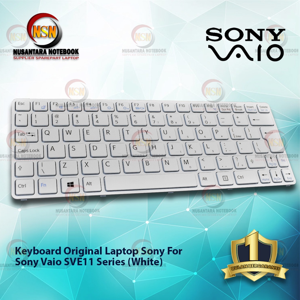 Keyboard Original Laptop Sony Vaio SVE11 White Series Frame Putih