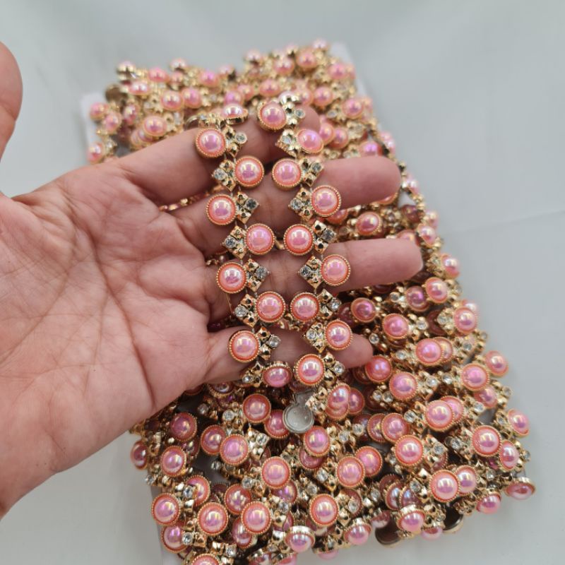 RENDA BERLIAN PLASTIK MUTIARA per METER