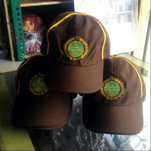 Topi pramuka siaga strip kuning / topi pramuka penggalang / seragam sekolah / atribut pramuka