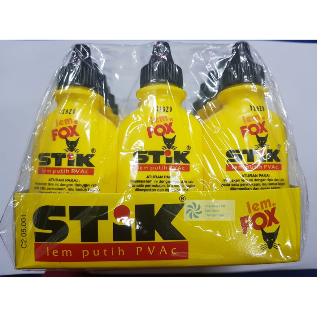 

LEM FOX STIK 60 GRAM LEM PUTIH PVAC