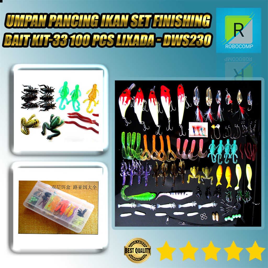 Umpan Pancing Ikan Set Finishing bait kit-33 60PCS LIXADA - DWS230