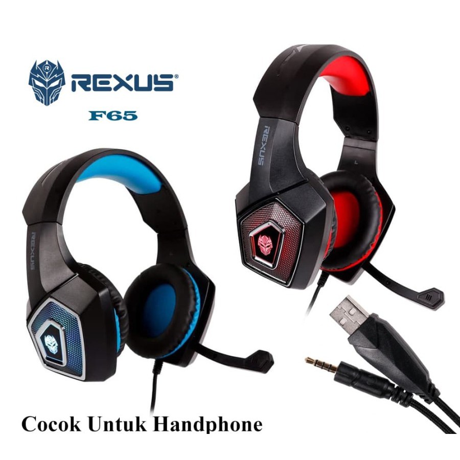 Rexus Vonix F65 Professional Gaming Headset Series - Biru