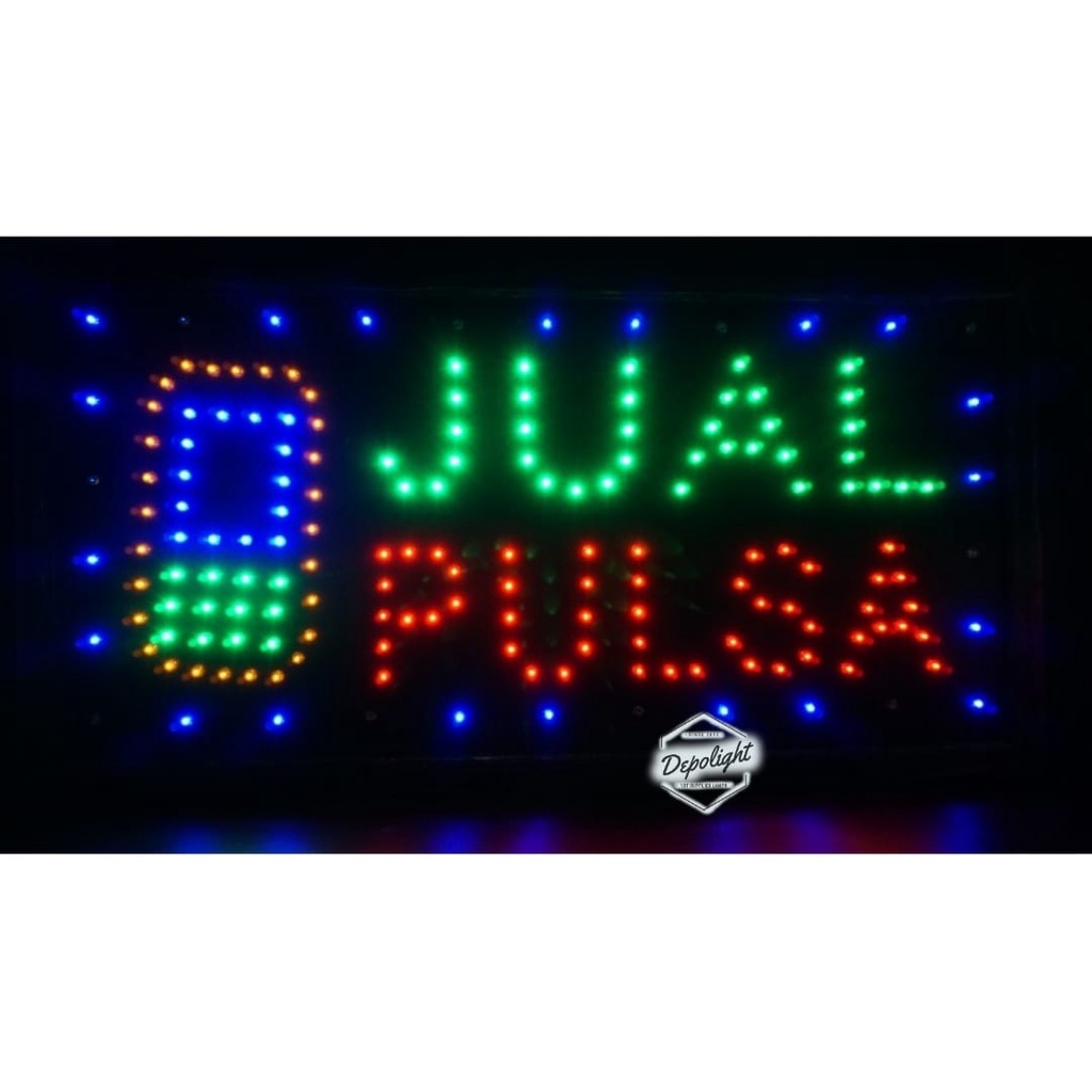 Papan Lampu LED Jual Pulsa Open Welcome No Smoking