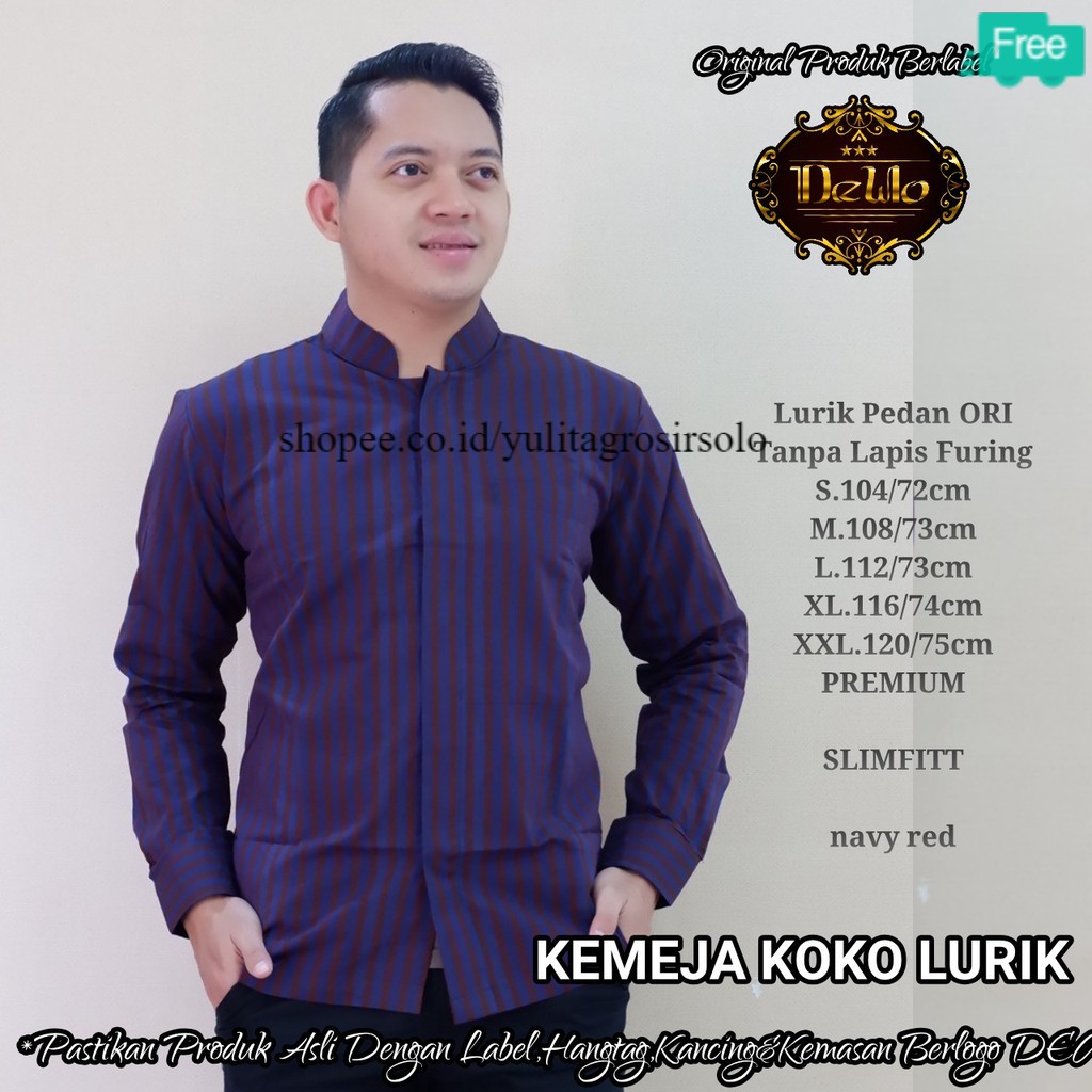 Koko Lurik  - Batik Pria - Atasan - Batik Pria Lengan Panjang JUMBO XXXL 7