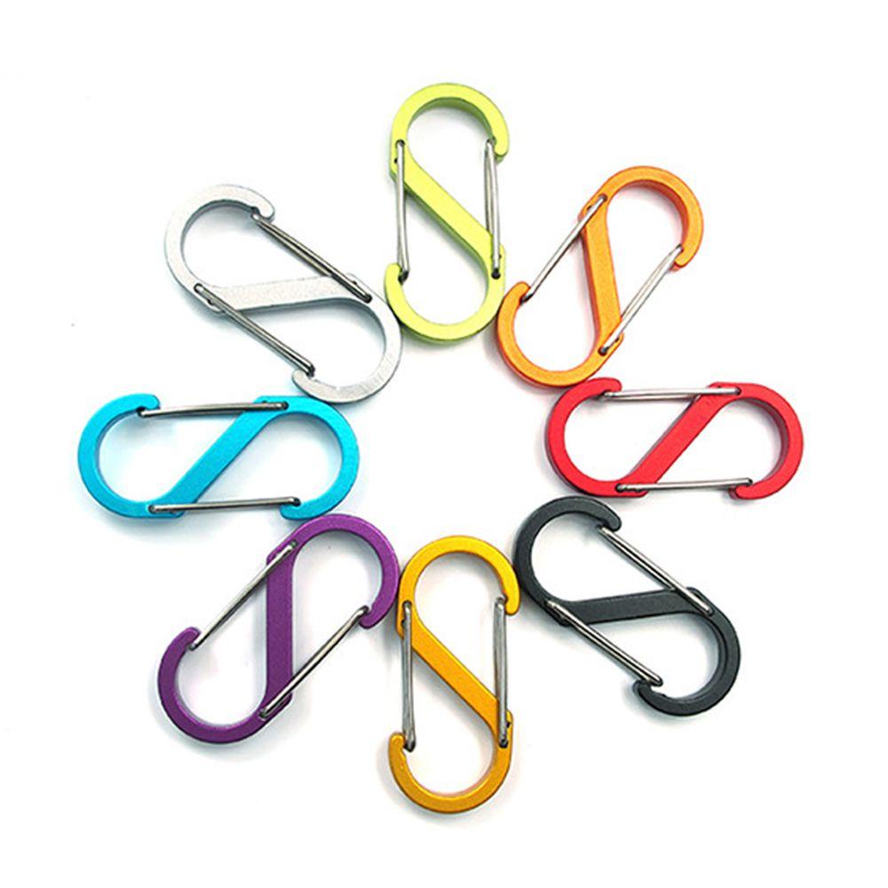 Lanfy Carabiner Berbentuk S Warna Acak Hiking Outdoor Tools Gesper Pengaman Serbaguna Aluminium Alloy Penguncian Cincin