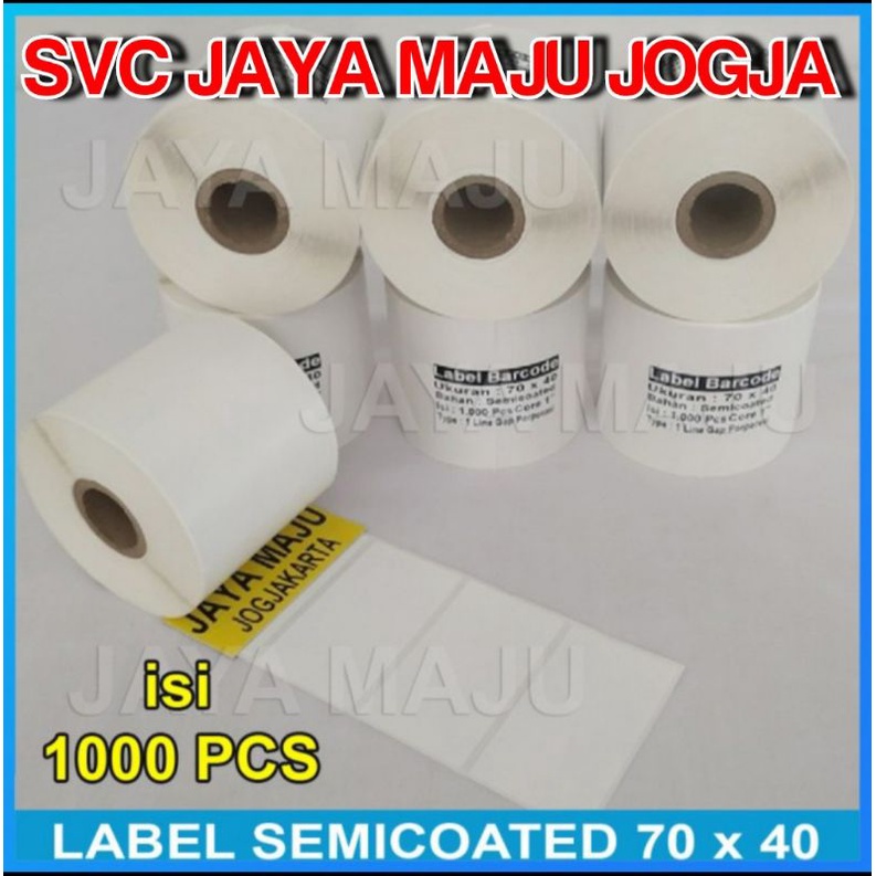 

70 X 40 SEMICOATED - 1 LINE - FACE IN - ISI 1.000 PCS || CORE 1" || LABEL BARCODE PRINTER PAKAI RIBBON THERMAL TRANSFER - APOTEK APOTIK FARMASI LABORATORIUM RESEP OBAT KLINIK PUSKESMAS RUMAH SAKIT ETIKET || 70X40 SEMICOAT ISI 1000 PCS